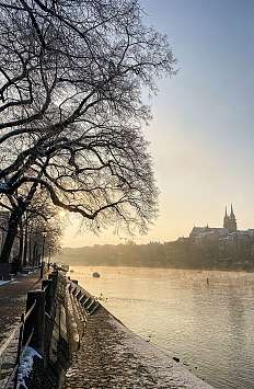 Rheinpromenade im Winter